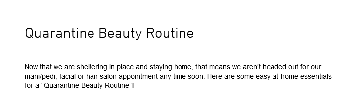 Quarantine Beauty Routine