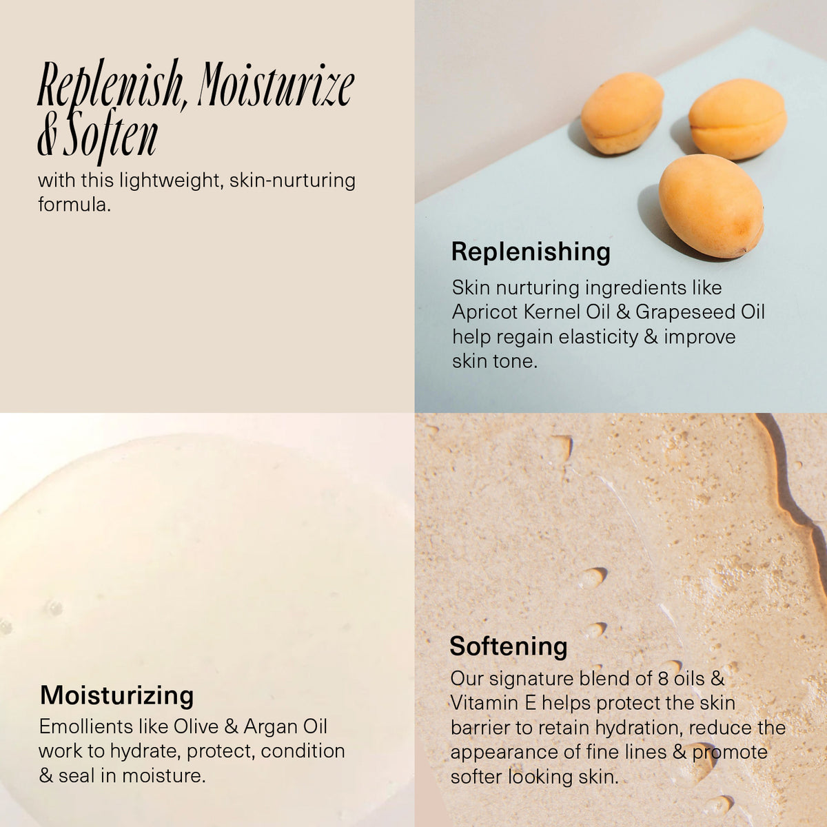 NOURISH Oil Cleanser benefits: replenish, moisturize and soften
