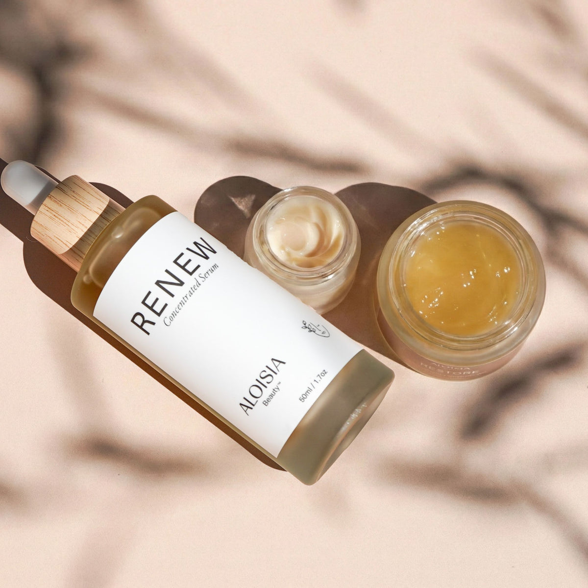 A curated bundle for Bright Bouncy Skin with RENEW Concentrated Serum, REVITALIZE Eye Cream and RESTORE Propolis Collagen Gel