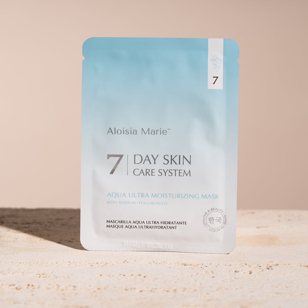 Aloisia Beauty 7 day skin care system, korean beauty, clean beauty, clean skincare, sheet masks, korean skincare, Day 7 aqua ultra moisturizing mask