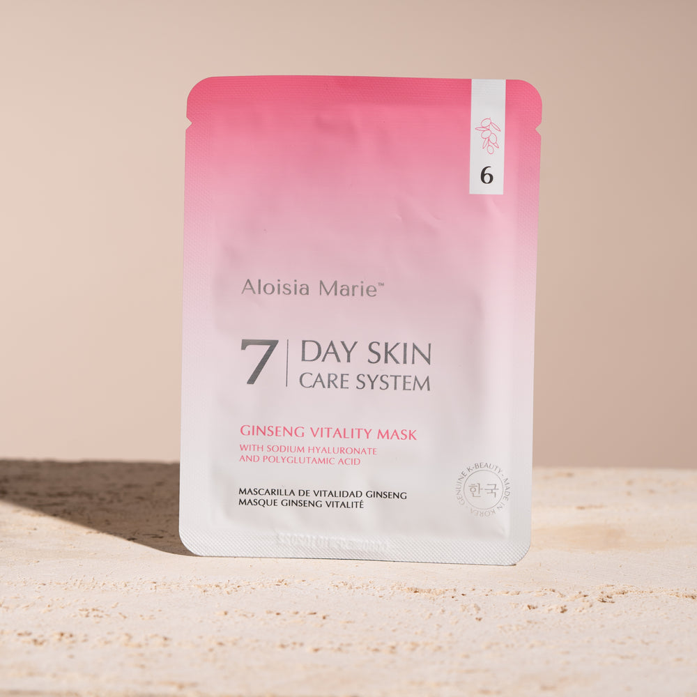 Aloisia Beauty 7 day skin care system, korean beauty, clean beauty, clean skincare, sheet masks, korean skincare, Day 6 ginseng vitality mask